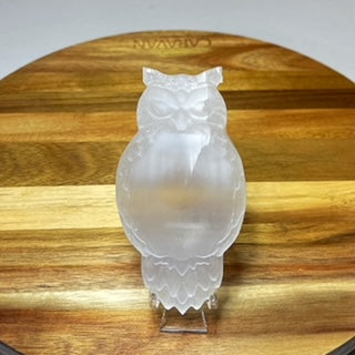 Selenite Owl Bowl