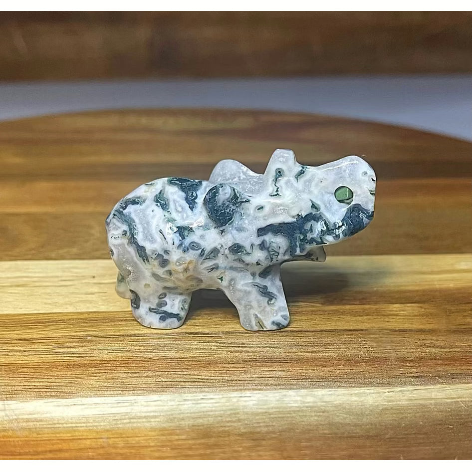 Moss Agate Elephant