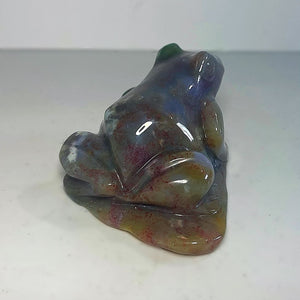 Colorful Moss Agate Frog