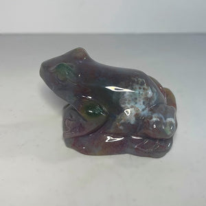 Colorful Moss Agate Frog