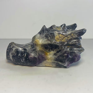 Amethyst with Tourmaline Dragon Head