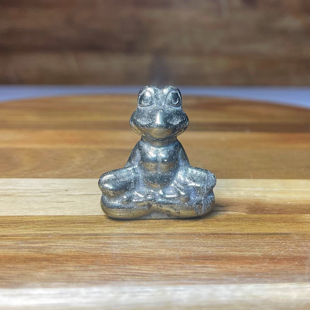 Mini Pyrite Meditating Frog