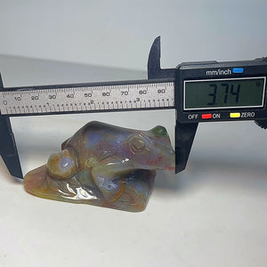 Colorful Moss Agate Frog