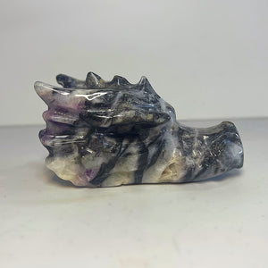 Amethyst with Tourmaline Dragon Head